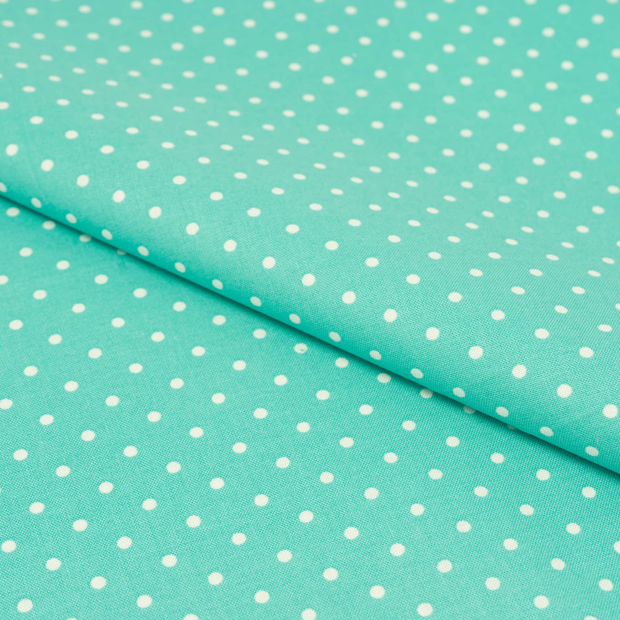 SINGER Aqua Small Dots Cotton Fabric